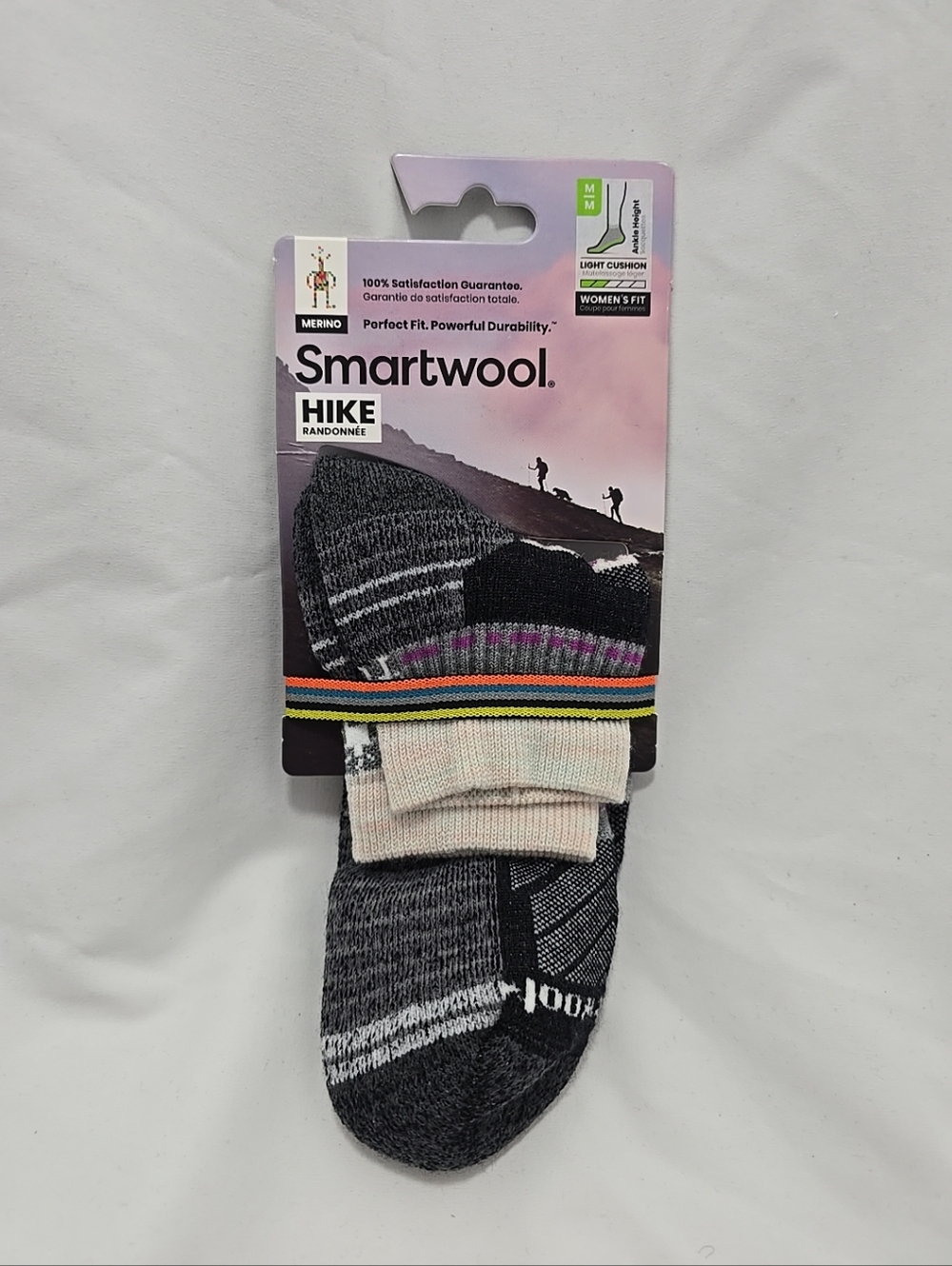 NWT Smartwool Women's Fit Light Cushion Ankle Height Medium 56% Merino Wool Sock